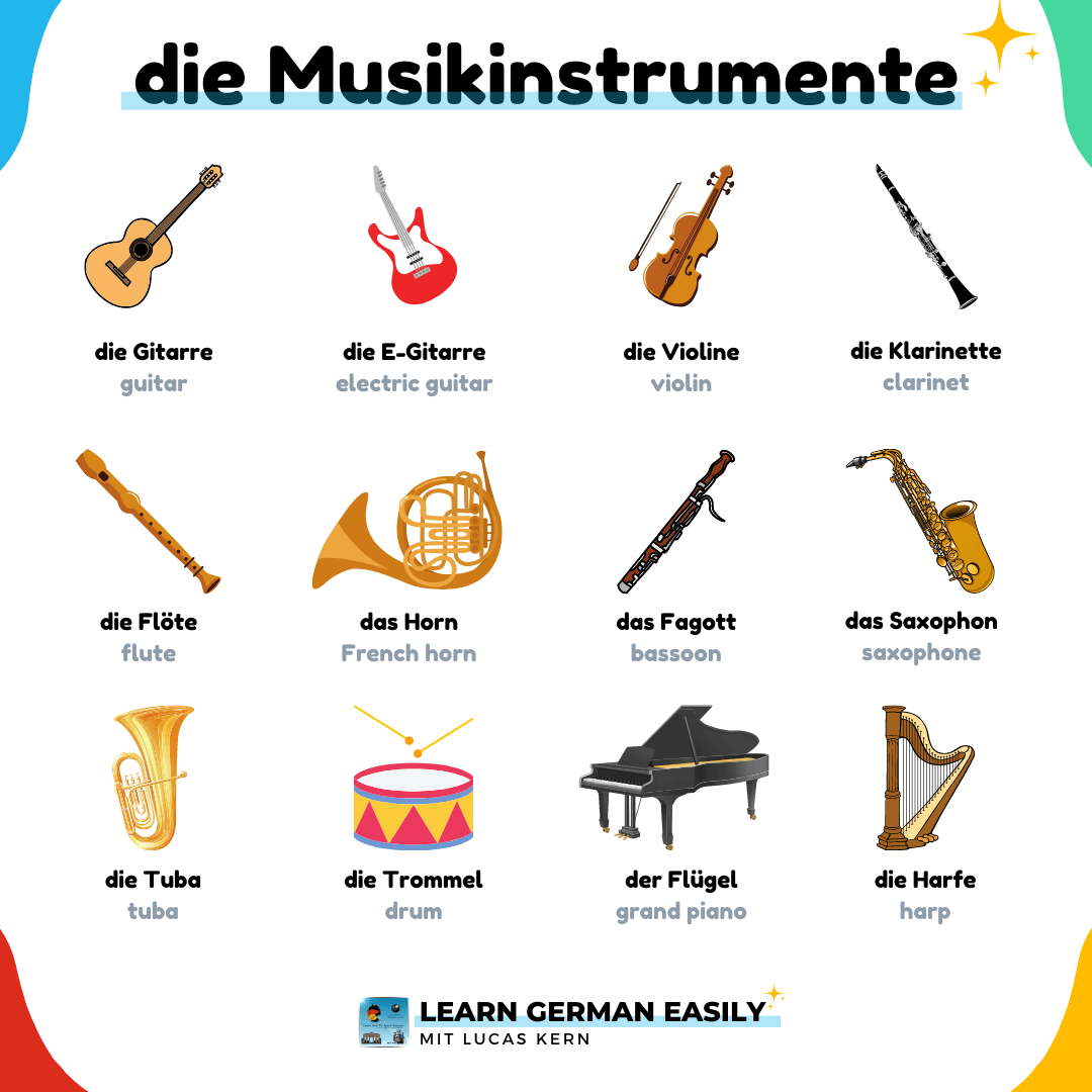 musical instruments in German