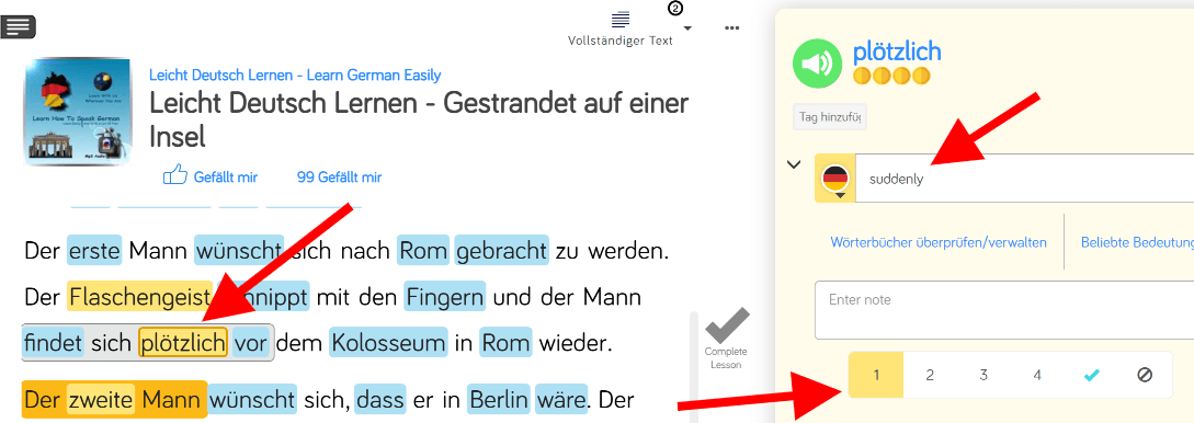 LingQ evaluate words