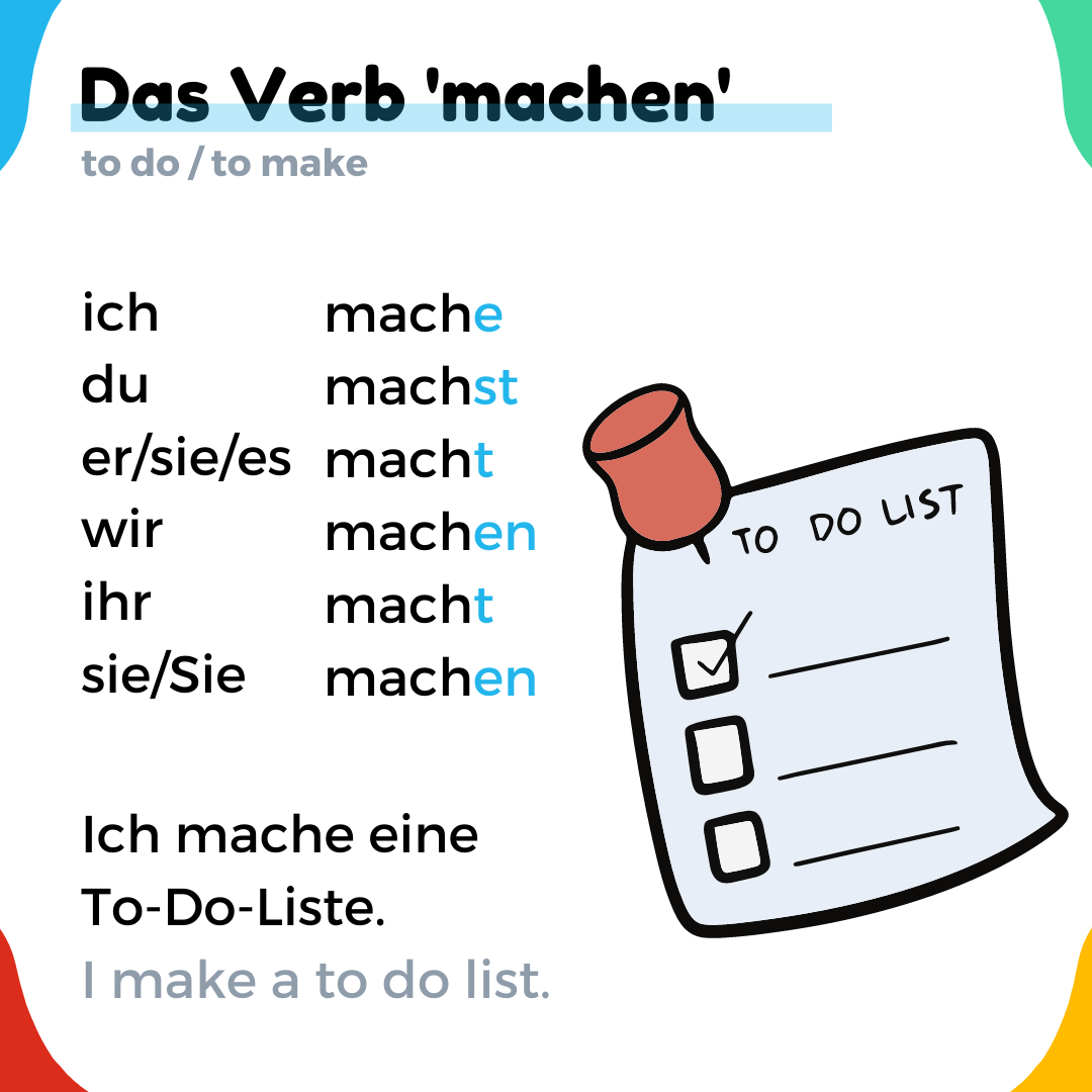German verb MACHEN and conjugation German verb MACHEN and conjugation